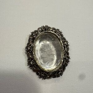 Elegant Silver Floral Brooch
